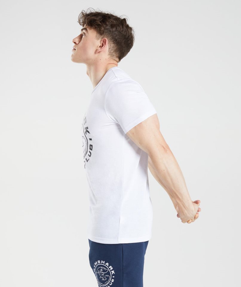 Men's Gymshark Legacy T-Shirts White | CA D73816